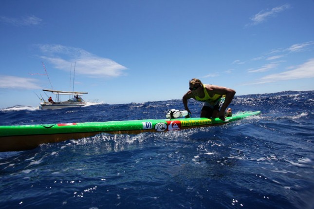 Jamie Mitchell paddleboarding