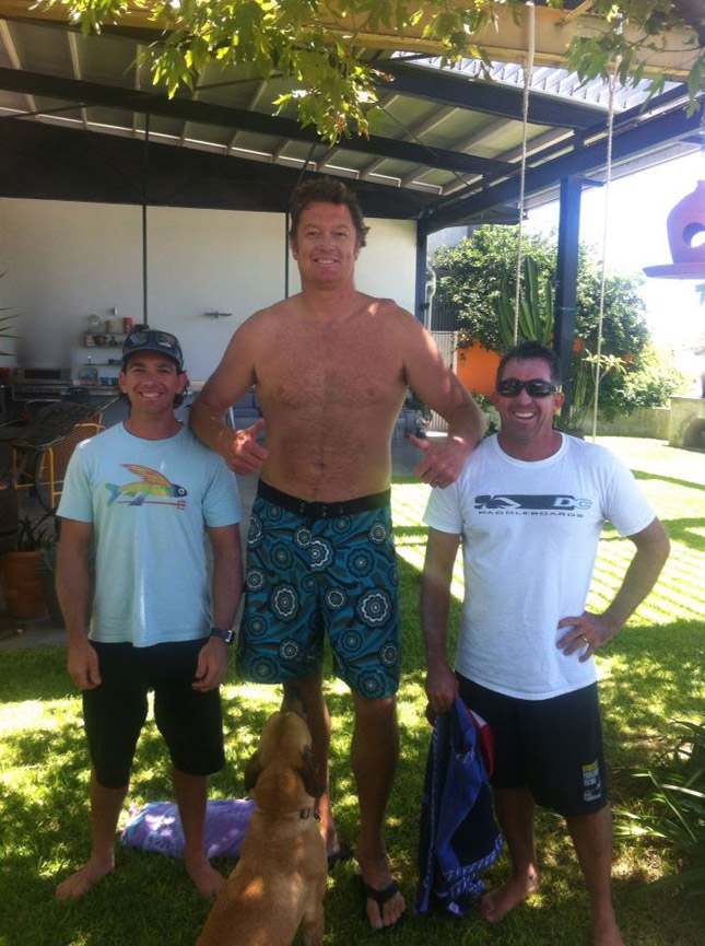 Luc Longley and Travis Grant SUP