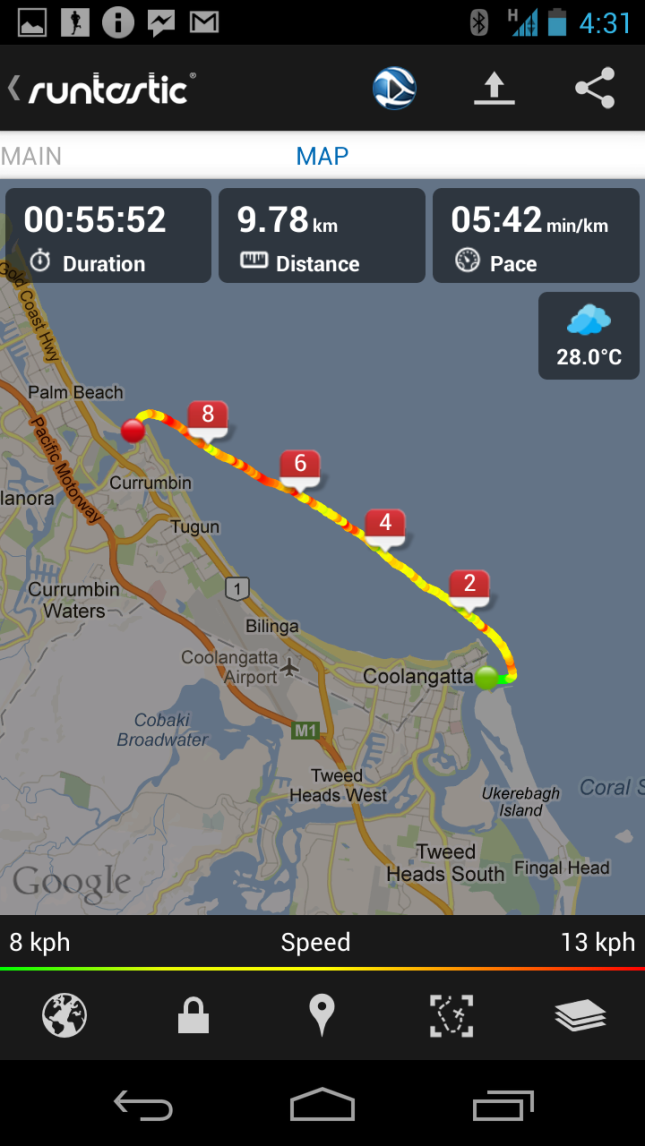 Runtastic – Downwind Map – SUP Racer