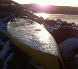 Team Sweden's ice SUP training