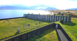 The grass-roofed Hotel Remota in Patagonia