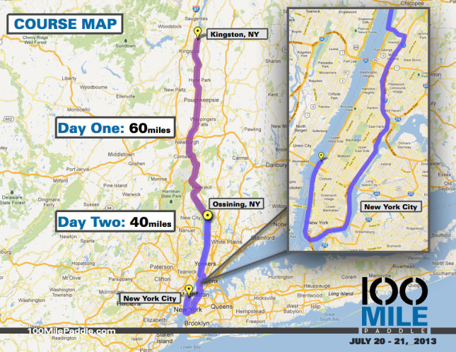 100 Mile Paddle SUP race course