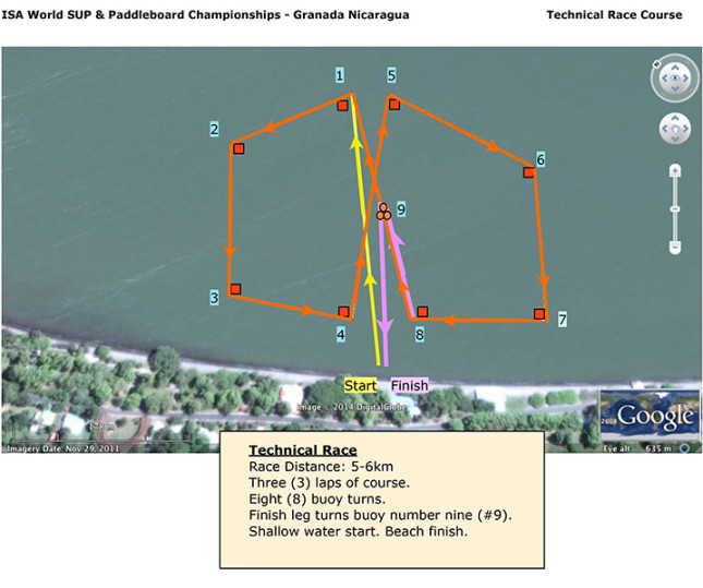 ISA World SUP Championship Granada tech course map