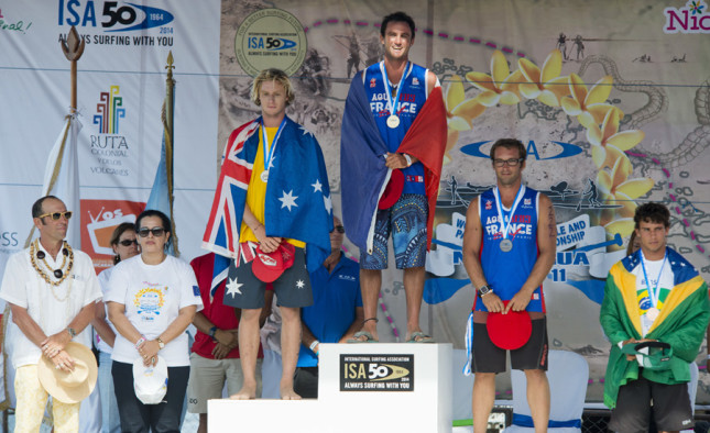 ISA World SUP Championship - Men's Distance Race podium