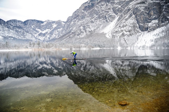 Stand Up Paddling on a beautiful lake