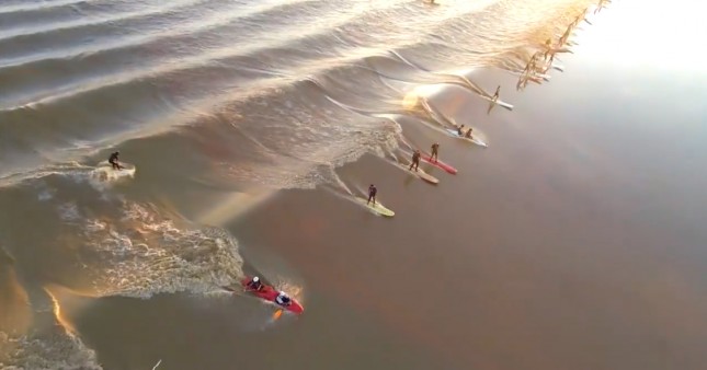 French River Tidal Bore stand up paddle surfing