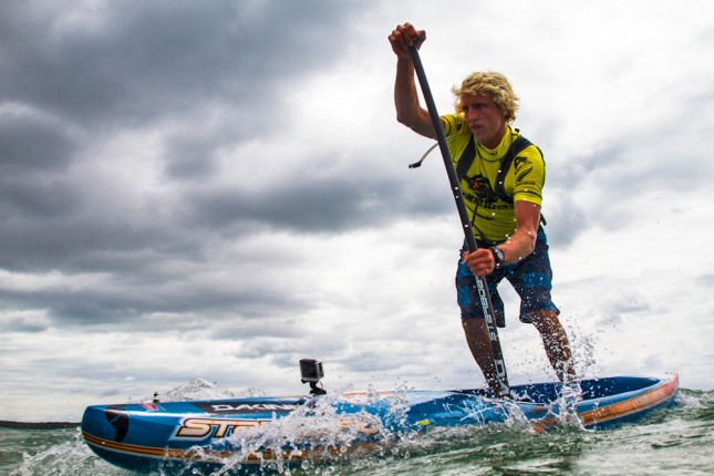Connor Baxter won the long distance race during the 2015 Ultimate Waterman event in New Zealand