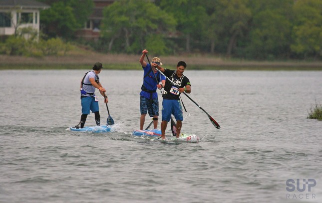 Travis, Connor and Danny setting the pace at the 2015 Carolina Cup (photo: Chris McQuiston for SUP Racer)