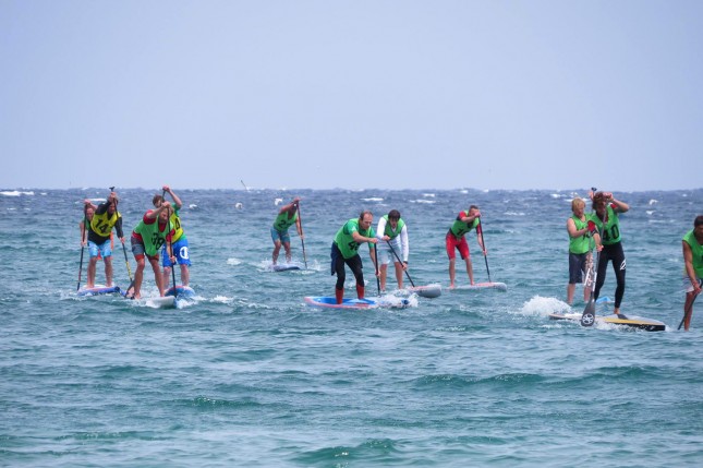 Charging back to shore during the short, sharp Survivor race (photo: Starboard SUP UK)