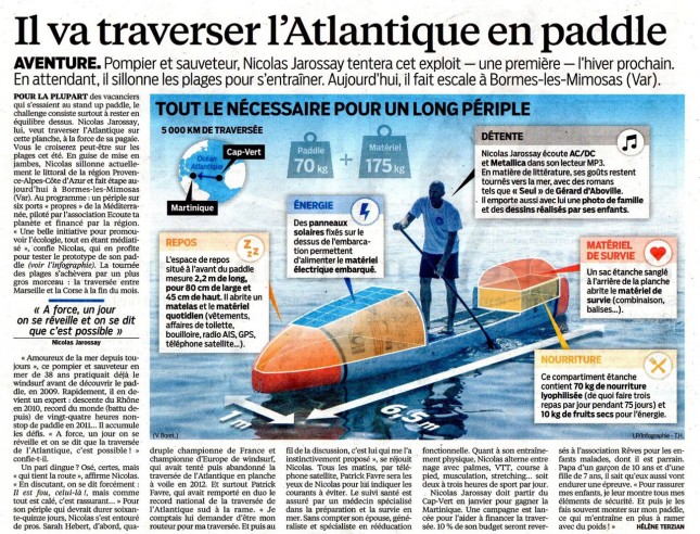 Nicolas Jarrosay Stand Up Paddle Atlantique