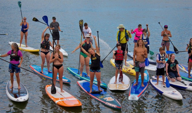 Fiona Wylde stand up paddling