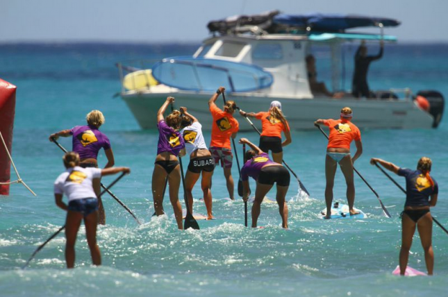 stand up paddle race in Waikiki