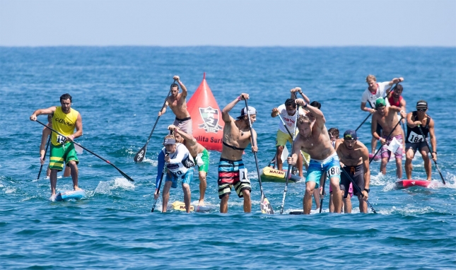 Casper Steinfath and Slater Trout lead the field during the 2015 Worlds in Sayulita, Mexico (photo: Ben Reed/ISA)