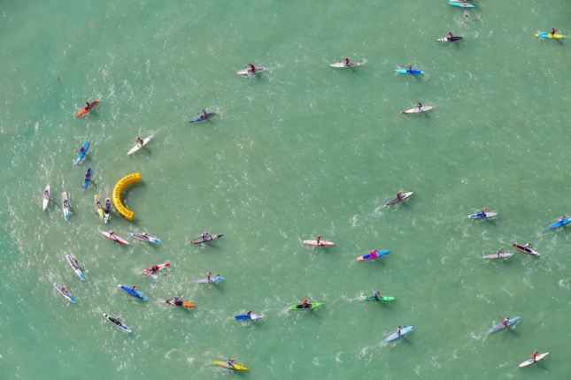 The Pacific Paddle Games from above