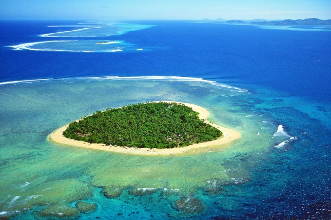 Tavarua island aerial view