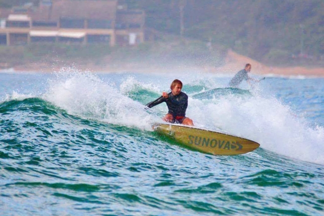 James Casey surfing the new Sunova shapes